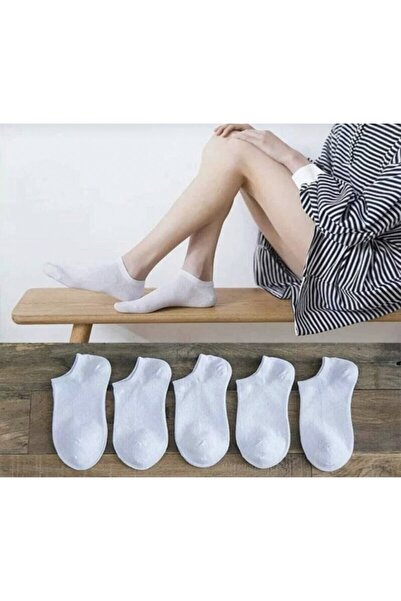 deja poo 5'li Beyaz Bilek Kadın Çorap