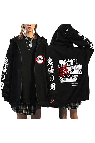 GALASHOP  Manga Baskılı Fermuarlı Sweatshirt Demon Slayer Mod.21