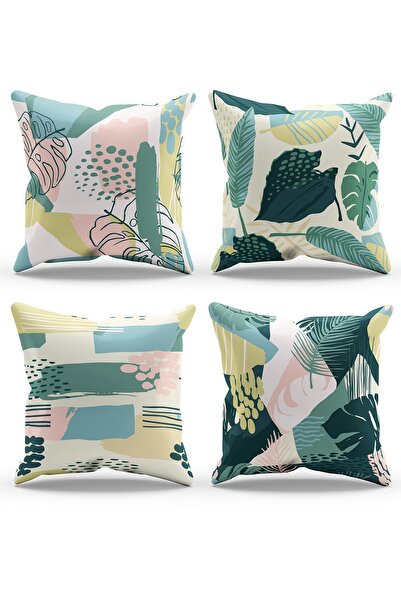 Moud's Двустранна калъфка за възглавница от велур с шарка на зелена градина, ...