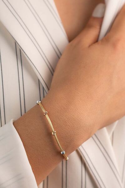 YAVUZ KUYUMCULUK Altın Dorika Toplu Tek Sıra Bileklik