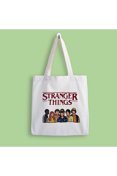 designedfy Geantă din pânză cu imprimeu Stranger Things 3
