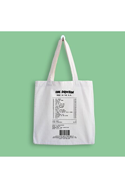 designedfy Geantă din pânză imprimată cu chitanță pentru album One Direction