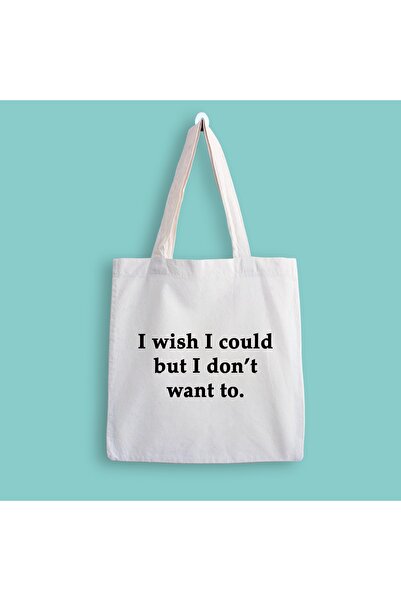 designedfy Friends I Wish I Could Baskılı Bez Çanta