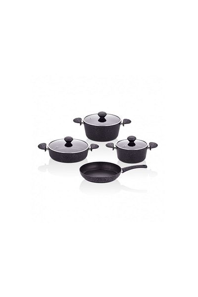 Taç Stone 7 Piece Granite Pot Set Black