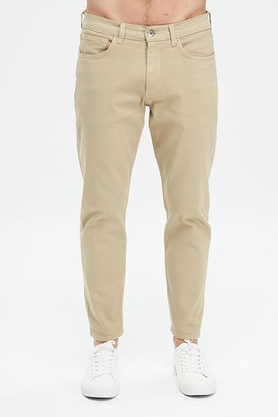 CROSS JEANS Finn Beige Zippered Regular Tapered Jean Trousers - E 4407-011