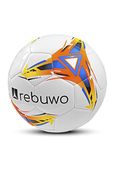 Rebuwo Futbol Topu Beyaz Turuncu 5 Numara Maç Topu Dikişli Top