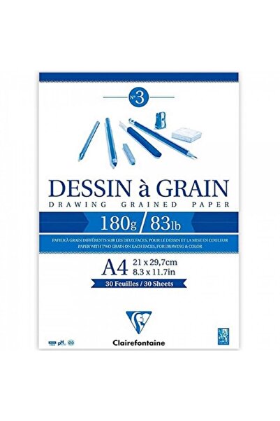Clairefontaine Dessin A Grain 180 г Натуральний білий багатофункціональний бл...