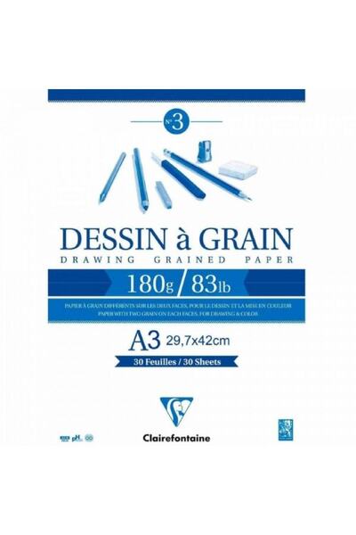Clairefontaine Dessin A Grain 180 г Натуральний білий багатофункціональний бл...