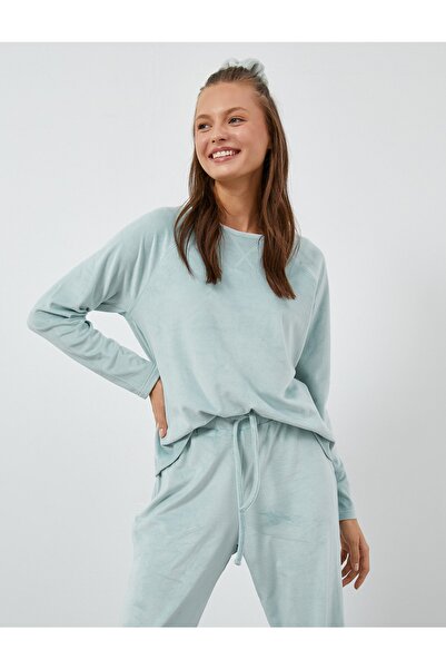 Koton Pyjamaoberteil - Grün - Unifarben