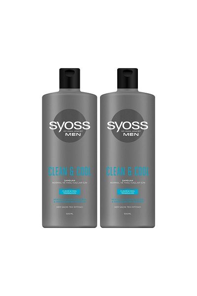 Syoss Clean Cool Men 500 ml X 2 Shampoo