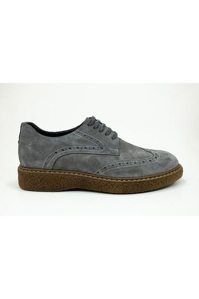 Clasica Men's Gray Genuine Leather Casual Shoes