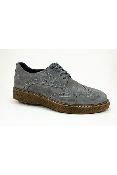 Clasica Men's Gray Genuine Leather Casual Shoes