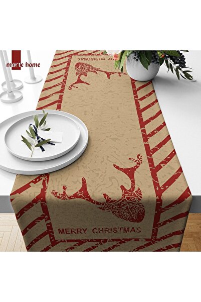Marte Home New Year & Christmas Pattern Printed Decorative Runner