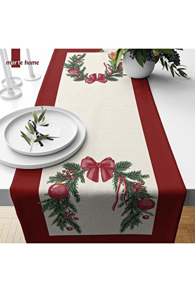 Marte Home عداء ديكور مطبوع بنمط رأس السنة وعيد الميلاد