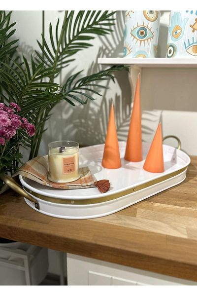 The Mia White Galvin Tray - 66X32 cm