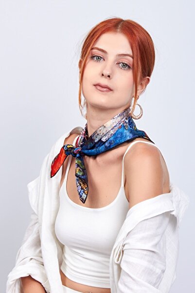 Nomads Felt Silk Bandana Scarf| Gustav Klimt Baroness Elisabeth| Nomads Felt