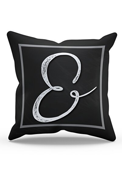 Moud's Κάλυμμα μαξιλαριού ριχτάρι από καστόρι με τυπωμένο γράμμα E διπλής όψης