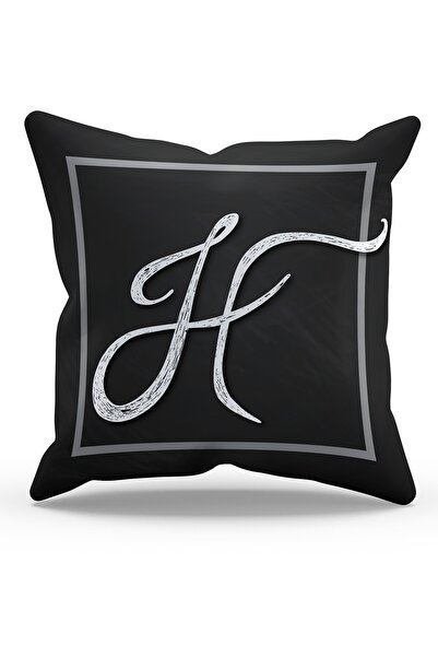 Moud's Двосторонній чохол для подушки з замші з малюнком літери H