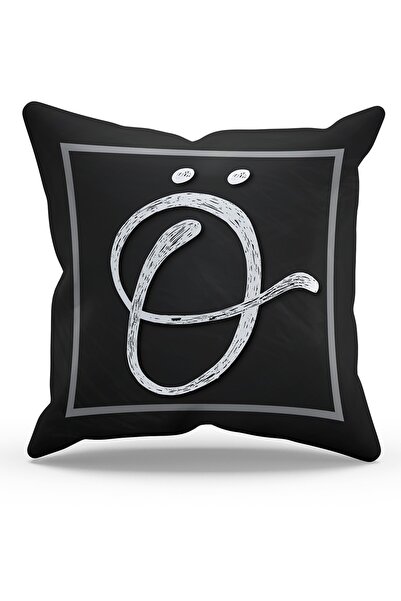 Moud's Двосторонній чохол для подушки з замші з малюнком літери «О»