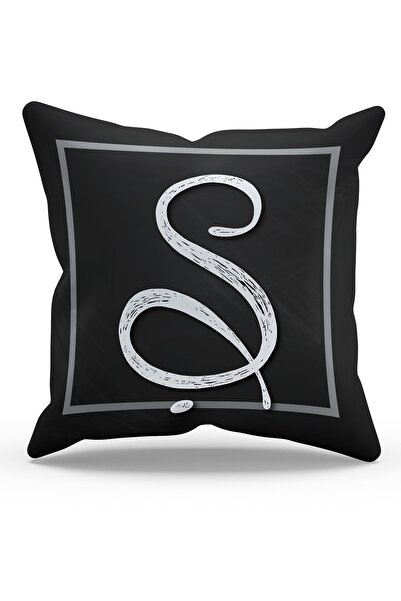 Moud's Двосторонній чохол для подушки з замші з малюнком літери «Ш»