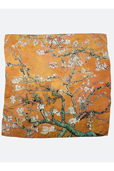 Nomads Felt Silk Shawl| Gold| 140 cm| Van Gogh Almond Tree| Nomads Felt