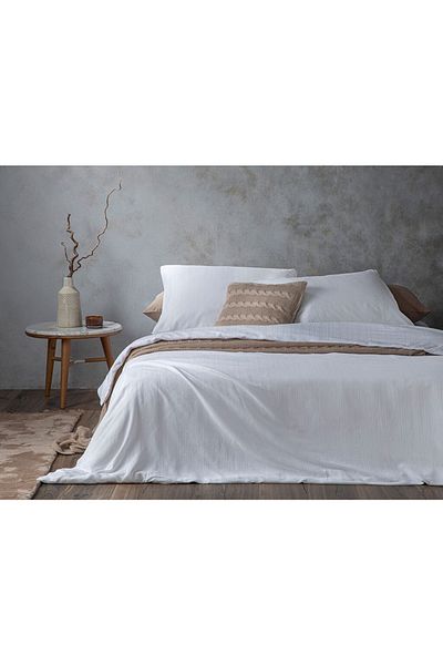 English Home Set de lenjerie de pat Auror Silky Touch King Size - Lenjerie de pat 240x220 cm alb