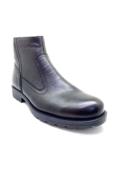 Geppetto 4249 Men's Black Furry Genuine Leather Comfortable Sole Boots Black