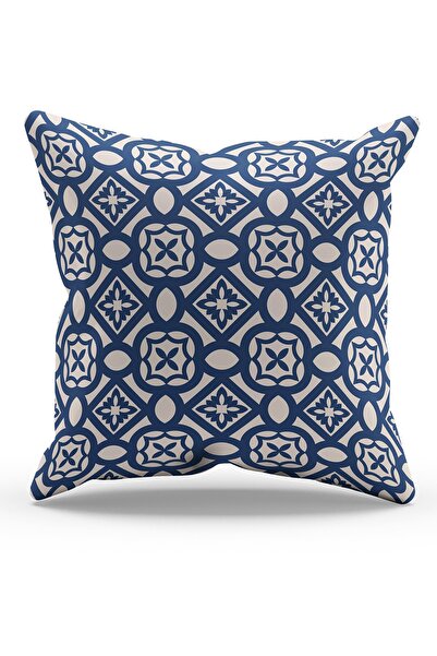 Moud's غطاء وسادة مطبوع على الوجهين باللون الكحلي Vintage-1 منقوش من جلد الغزال