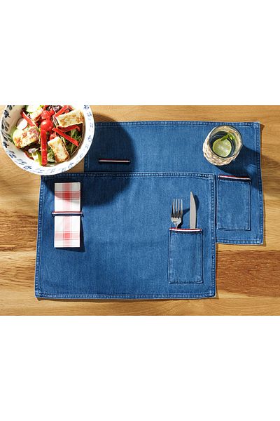 English Home Ginny Cotton - 2 Pack American Service, 30x45 cm Indigo