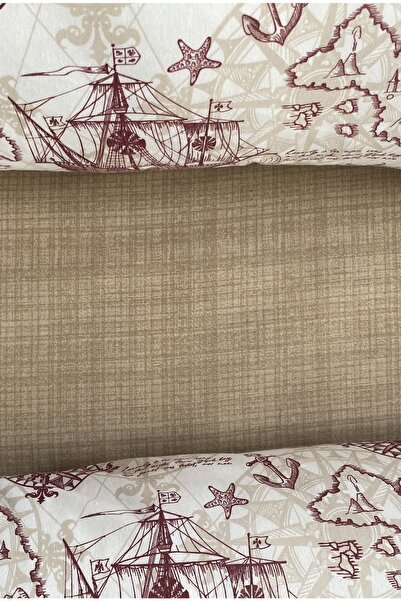 Alla Turca Single Duvet Cover Set Marine Brown - With Flat Sheets