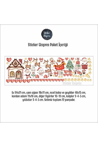 Sticker Ekspres Anul Nou Cea mai drăguță casă Moș Crăciun Om de zăpadă și figurine de iarnă Set de autocolante pentru uși de perete din sticlă de Anul Nou