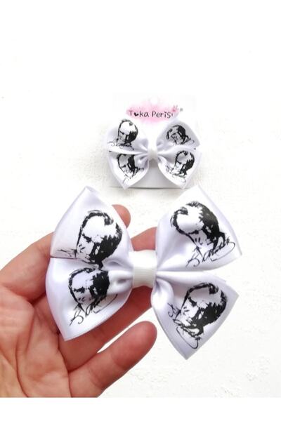 Little Angels Land Білий набір гумок для волосся з принтом Ататюрка для дівчаток