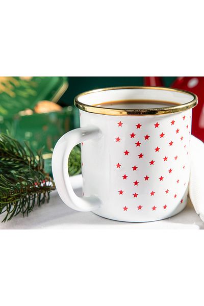 English Home Modern Dots Enamel Mug 350 ml White