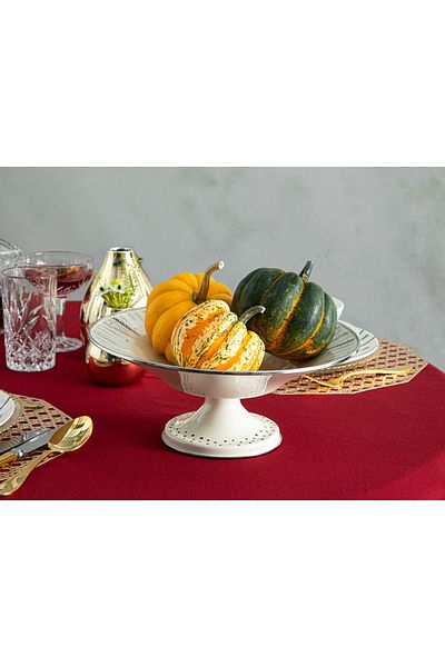 English Home Pine Tree Forest Enameled Fruit Bowl 32 Cm Green