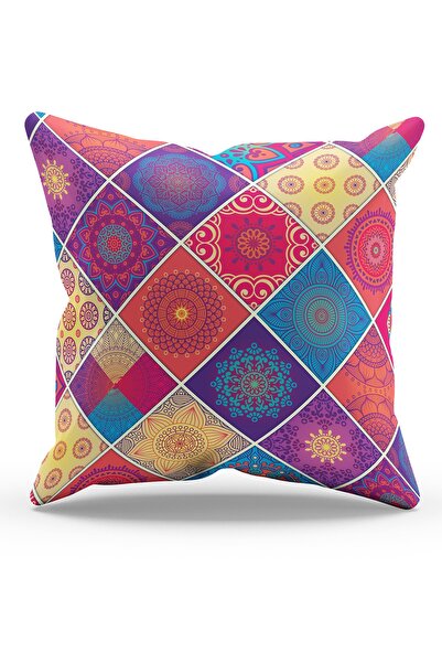 Moud's Çift Tarafı Baskılı Anatolia-3 Desenli Süet Kırlent Kılıfı