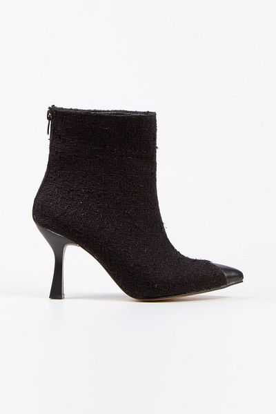 irmona Leo Black Women's Boots with Black Leather Back Zipper Detail on the Front