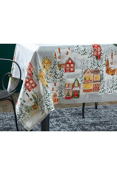 English Home Fata de Masa Bumbac Peisaj Invernal 150x200 Cm Gri