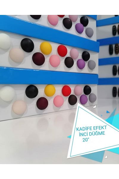 hobim42 Velvet Effect Pearl Button 20” 10 Pieces of Each Color Total 120 Pieces