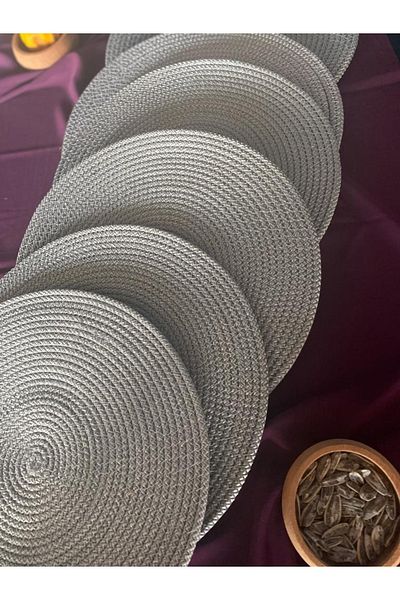 fiza Jute Placemat Smoked Color 6 Pack Plate Coasters