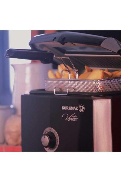 KORKMAZ A486 Vertex Fritöz Siyah
