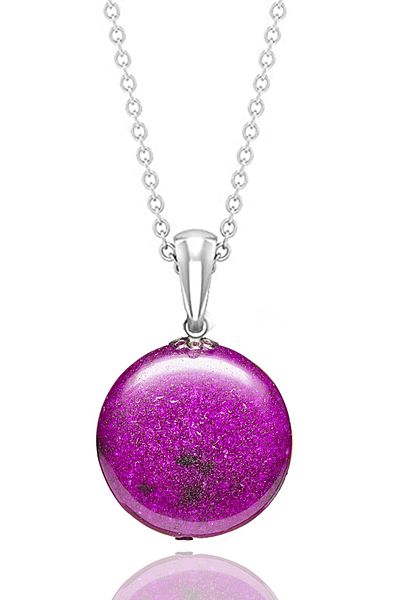 Tesbih Atölyesi Certified Real Natural Stone Purple Agate Necklace - 1st quality