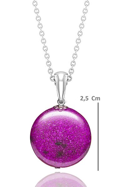 Tesbih Atölyesi Certified Real Natural Stone Purple Agate Necklace - 1st quality