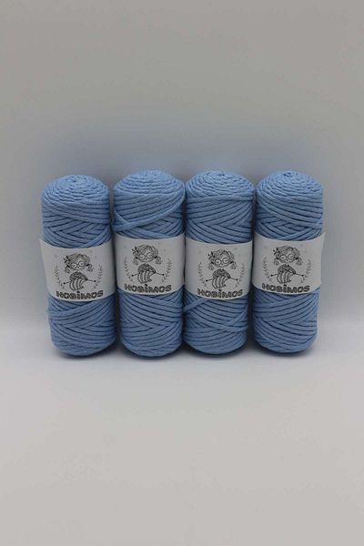 Hobimos Σχοινί μακραμέ σκάλισμα 3 mm Single Twist 4x250 - 1 Kg Βαμβακερό σχοινί μακραμέ