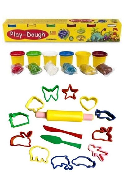 RoseRoi Play Dough Set of 6 and Play Dough Mold Set 15 Pieces as a Gift