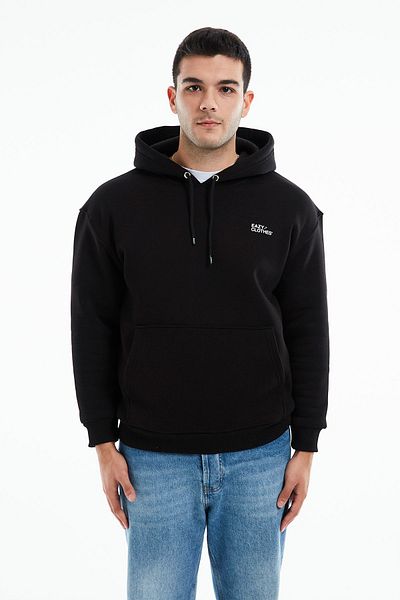 Eazy Co Hanocă groasă cu glugă Eazy Basic Oversize Unisex Premium neagră