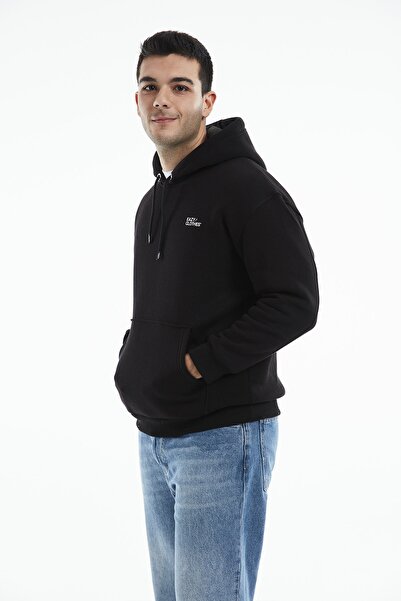Eazy Co Eazy Basic Oversize Unisex Premium Чорна товста худі з капюшоном