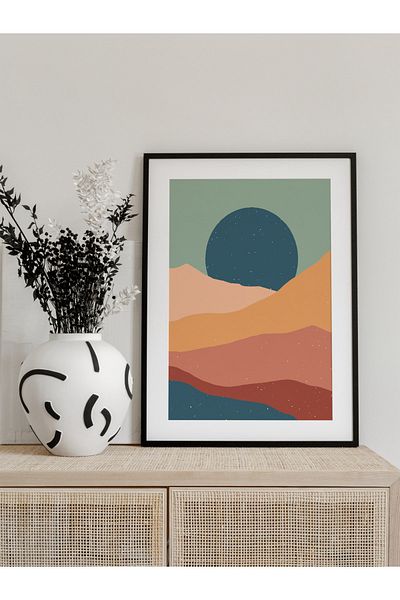 Postifull Pastel Boho and Aesthetic Wall Painting, Frameless Poster, Living Room, Kitchen and Office Wall Decor