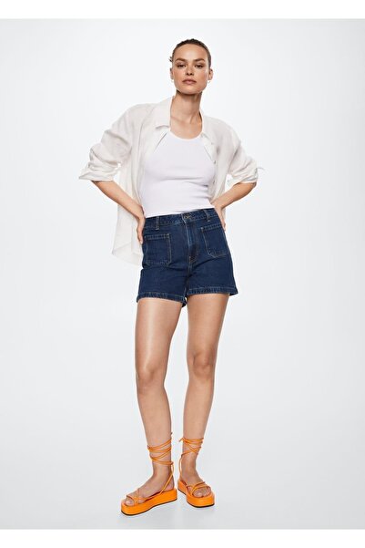 MANGO Woman Pantaloni scurți denim subțiri