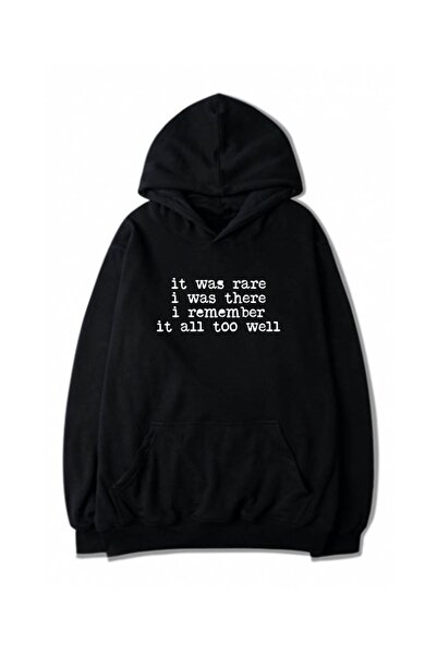 Taylor Swift Red All Too Well Siyah Hoodie Baskılı Unisex Pamuklu