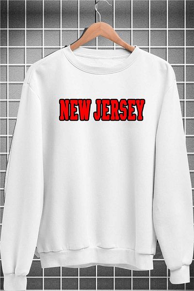 NewCabin Νέα σεζόν Unisex New Jersey εμπριμέ βαμβακερό φούτερ με λαιμόκοψη